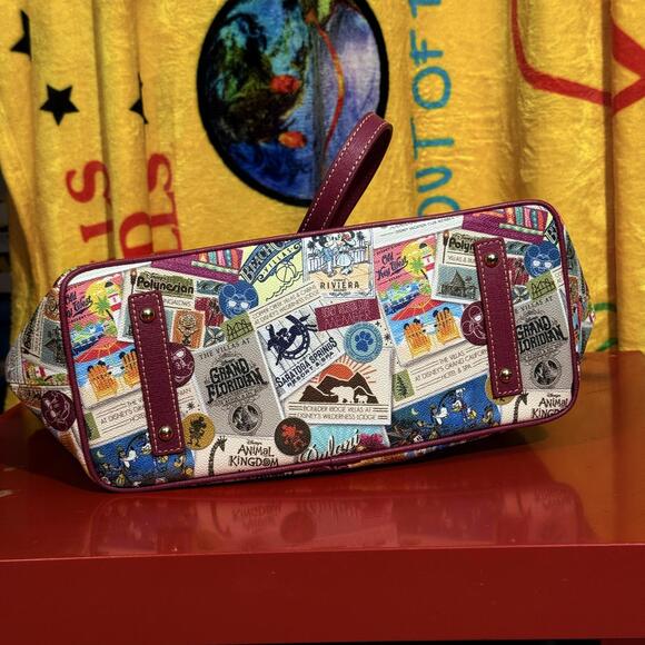 Dooney & Bourke Disney Tote Bag - Vintage DVC Park Postcards Design - Picture 5 of 6